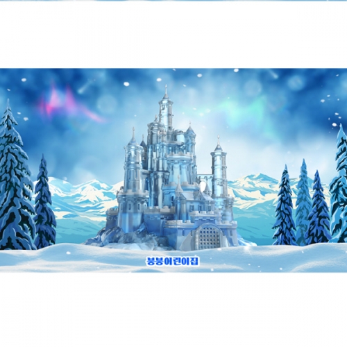 [파티붕붕]D5316 겨울왕국 현수막 / 어린이집 유치원 겨울 얼음성 배경 포토존 제작