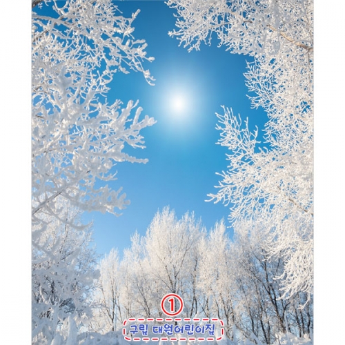 [파티붕붕]D5375 겨울 현수막 / 유치원 눈 설경 나무 현수막 어린이집 설산 포토존 제작