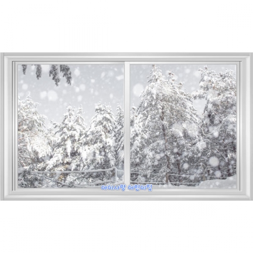 [파티붕붕]D5371 겨울 현수막 / 유치원 어린이집 설경 나무 현수막 포토존 제작