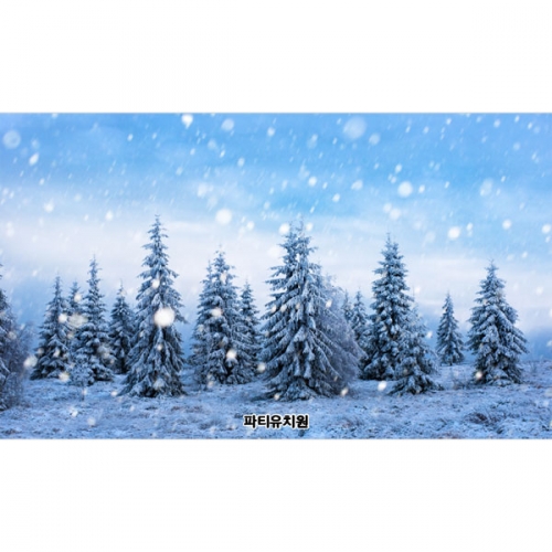 [파티붕붕]D5351 겨울배경 현수막 / 어린이집 트리 나무 현수막 유치원 겨울 실사 포토존