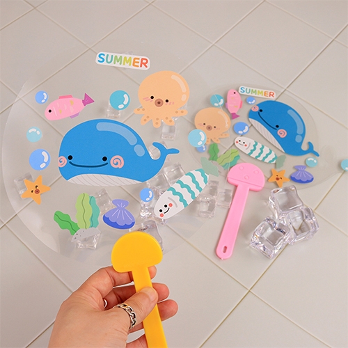 [아이디몬] 여름 부채만들기 세트 (고래스티커)