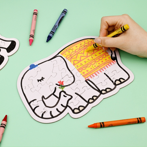[대원피앤피] 그리기 종이 퍼즐 동물(2종 택1/무지/색칠놀이)