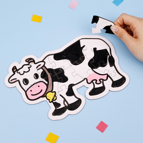 [대원피앤피] 그리기 종이 퍼즐 동물(2종 택1/무지/색칠놀이)