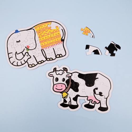 [대원피앤피] 그리기 종이 퍼즐 동물(2종 택1/무지/색칠놀이)