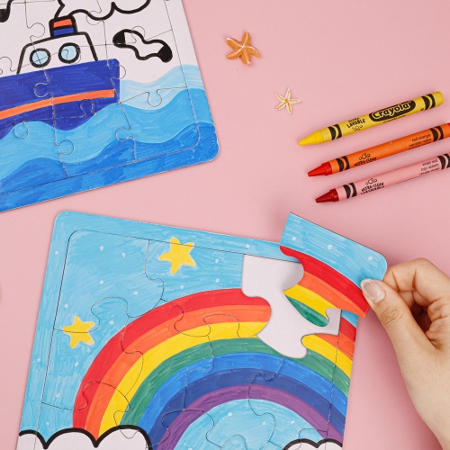 [대원피앤피] 그리기 종이 퍼즐 사각(3종 택1/무지/색칠놀이)