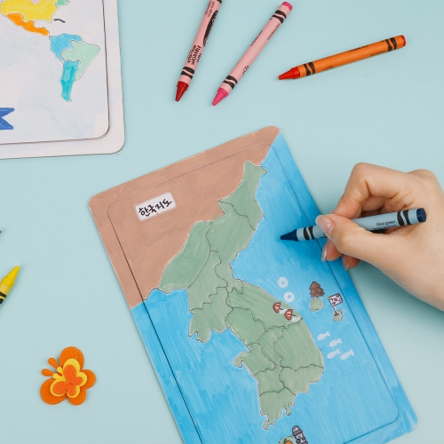 [대원피앤피] 그리기 종이 퍼즐 지도(2종 택1/무지/색칠놀이)