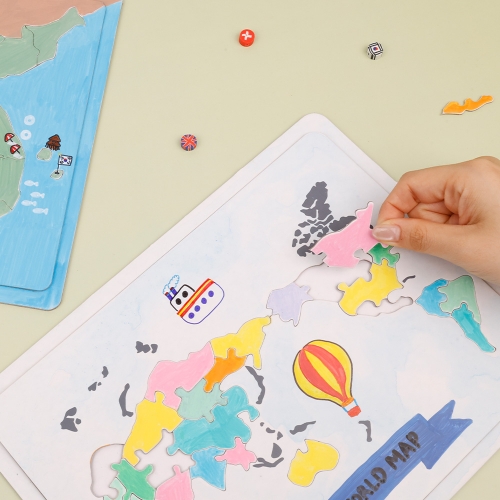 [대원피앤피] 그리기 종이 퍼즐 지도(2종 택1/무지/색칠놀이)