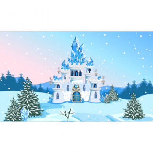 [파티붕붕]D3937 겨울 현수막 / 어린이집 유치원 겨울왕국 얼음성 궁전 배경 포토존