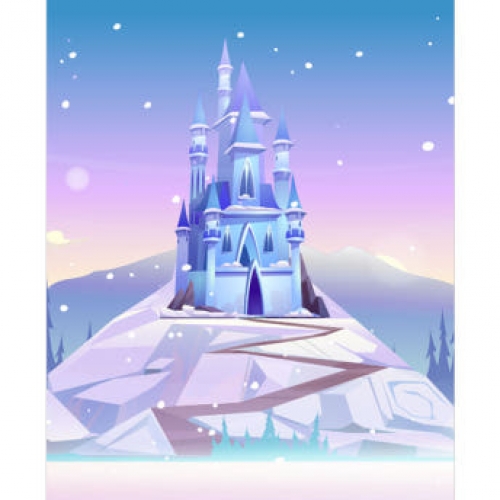 [파티붕붕]D3935 궁전 현수막 / 얼음 겨울왕국 포토존 무대 배경 현수막 제작