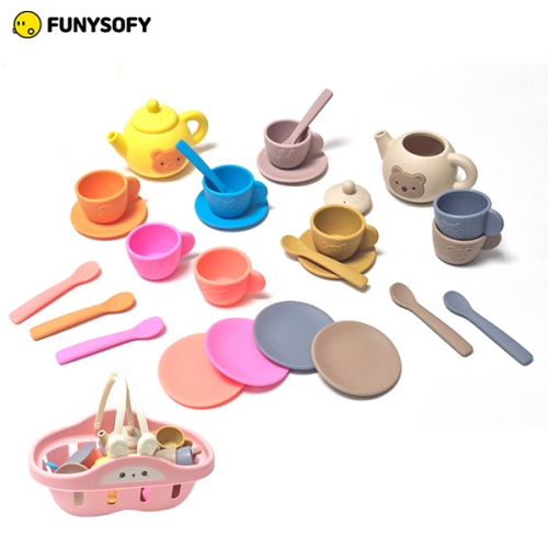 퍼니소피 실리콘 곰돌이 찻잔 종합 세트 (토끼 바구니 포함)