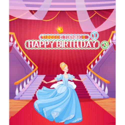 [파티붕붕] D2779 현수막 / 공주 신데렐라 생일 현수막 어린이집 유치원 포토존