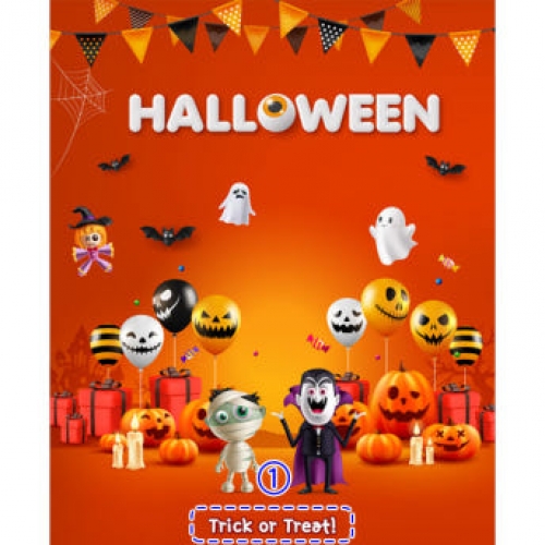 [파티붕붕] H5135 할로윈 현수막 / 어린이집 유치원 할로윈데이 현수막 카페 학원 파티 용품