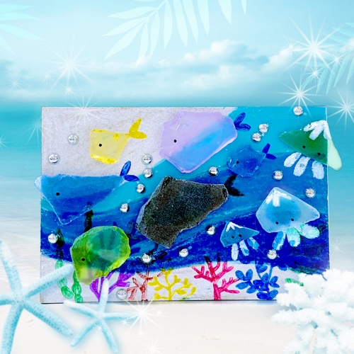 바다유리공예 여름바다액자만들기(4세트)
