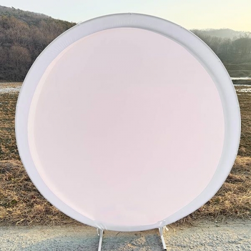 [파티붕붕]심플 대형 원형 포토존 / 원형 라운드 스탠드 커버 포토부스 파티 배경 포토존 풍선 데코