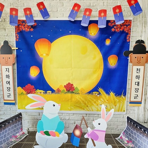 [파티붕붕]청사초롱 가랜드 / 어린이집 명절 추석 가랜드 유치원 한가위 행사 소품