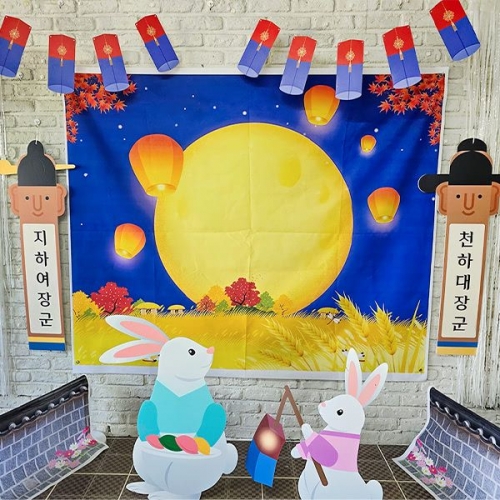 [파티붕붕]달토끼 포토존 06 / 유치원 추석 명절 행사 한가위 토끼 폼보드 포맥스 포토존