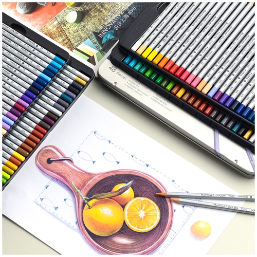 [삼원특수지] 라피네 유성색연필 틴케이스 + 사은품 프리미엄 스케치북 (4종 택1)