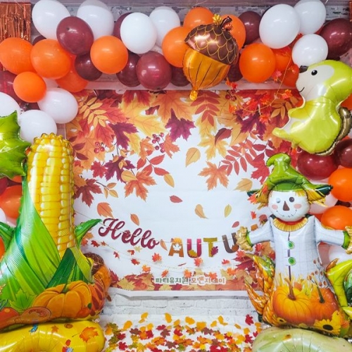 [파티붕붕]엄청 큰 옥수수 대형 풍선 / 스탠딩 옥수수 풍선 가을 교회 추수감사절 파티 장식