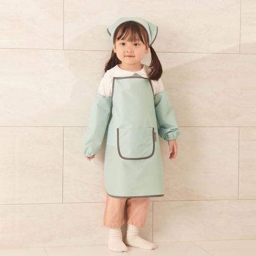 베베슈에뜨 유아동 파스텔베슈에뜨 유아동 파스텔 방수 앞치마, 방수 두건, 방수 팔토시 세트