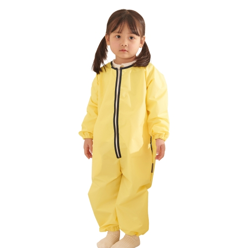 베베슈에뜨 유아동 파스텔 방수 올인원 전신 미술가운, 방수 두건 세트