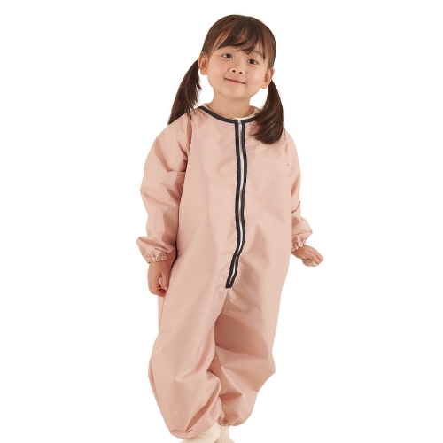 베베슈에뜨 유아동 파스텔 방수 올인원 전신 미술가운, 방수 두건 세트