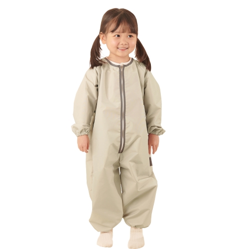 베베슈에뜨 유아동 파스텔 방수 올인원 전신 미술가운, 방수 두건 세트