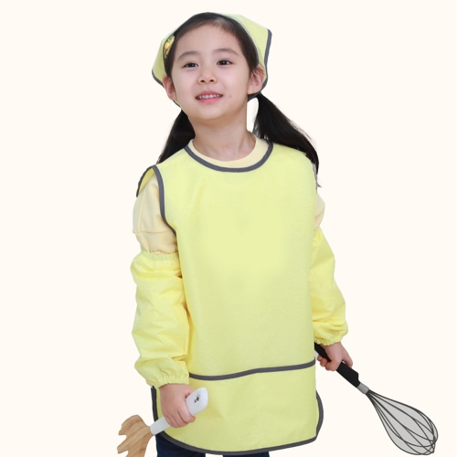 베베슈에뜨 유아동 파스 방수 민소매 앞치마, 방수 두건, 방수 팔토시 세트