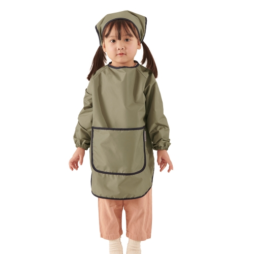 베베슈에뜨 유아동 파스텔 방수 긴팔 미술가운, 방수 두건 세트