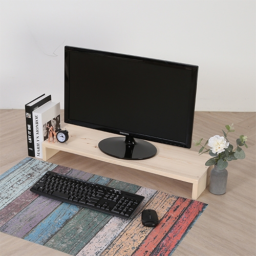 [소나무향기] 원목 와이드 모니터 받침대 (2종 택1)