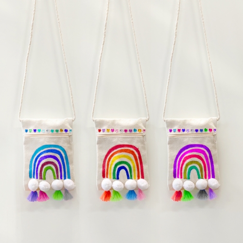 캔버스가방 크로스 퐁퐁무지개 가방만들기