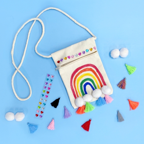 캔버스가방 크로스 퐁퐁무지개 가방만들기