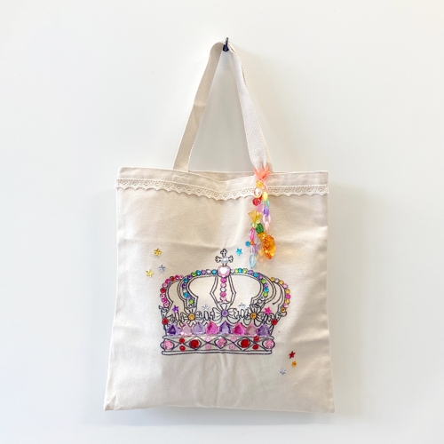 캔버스가방 보석왕관 에코백 가방만들기