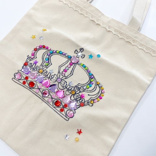 캔버스가방 보석왕관 에코백 가방만들기