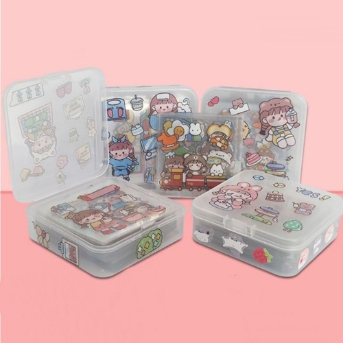 귀여운 일러스트그림 투명/방수 스티커1통