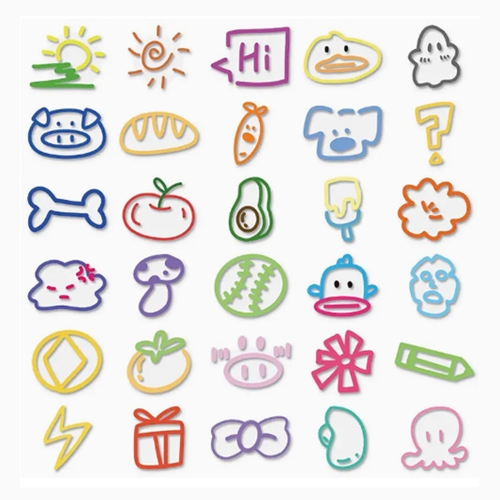 일러스트그림 드로잉 방수스티커 60가지모양