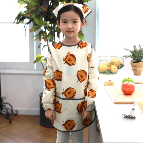 베베슈에뜨 유아동 단독 디자인 방수 민소매 앞치마, 방수 두건, 방수 팔토시 세트