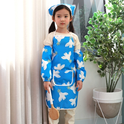 베베슈에뜨 유아동 오리지널 원단 베슈에뜨 유아동 파스텔 방수 앞치마, 방수 두건, 방수 팔토시 세트