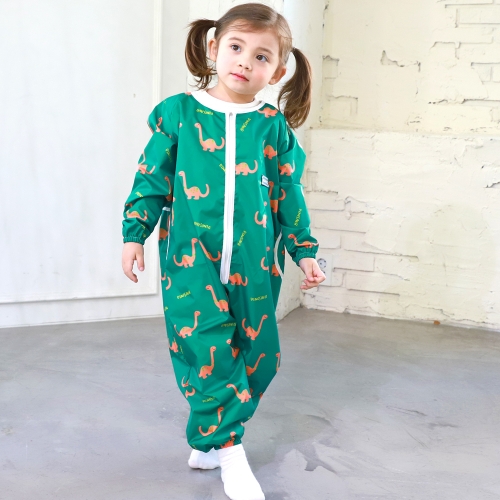 베베슈에뜨 유아동 시바견류 방수 올인원 전신 미술가운, 방수 두건 세트