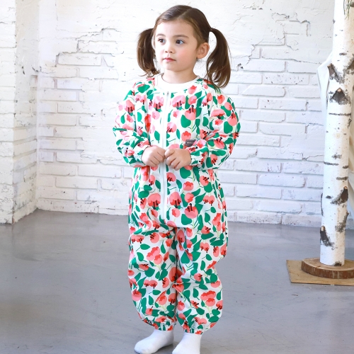 베베슈에뜨 유아동 시바견류 방수 올인원 전신 미술가운, 방수 두건 세트