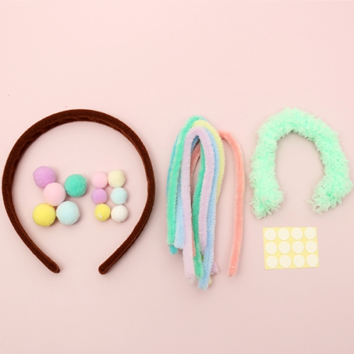 파스텔 폼폼 모루 머리띠