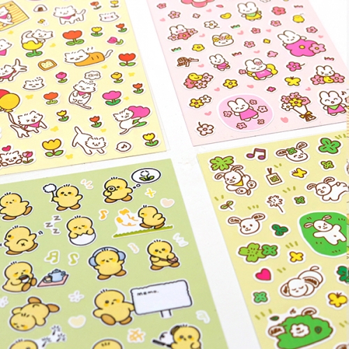 큐티 동물 봄스티커 4종(택1)