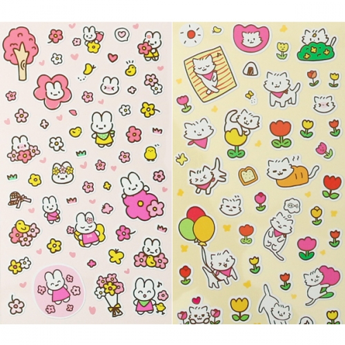 큐티 동물 봄스티커 4종(택1)