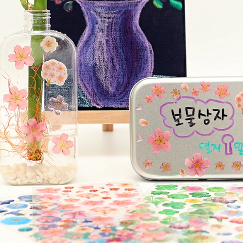 입체 샤이닝 꽃 스티커5종(택1)