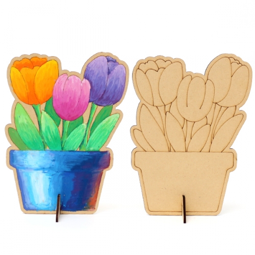 튤립 입체 나무화분