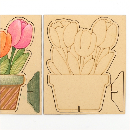 튤립 입체 나무화분