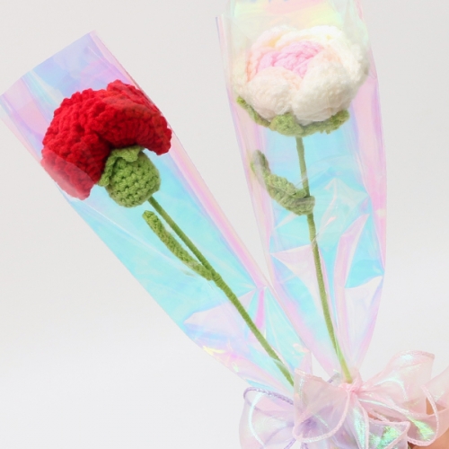 뜨개꽃 한송이(카네이션&장미 6종 택1)