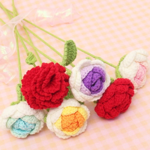 뜨개꽃 한송이(카네이션&장미 6종 택1)