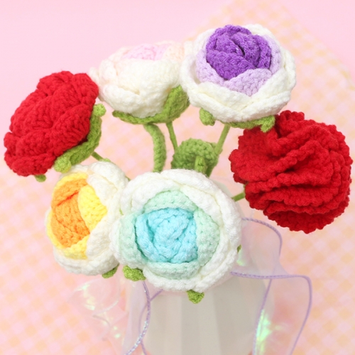 뜨개꽃 한송이(카네이션&장미 6종 택1)