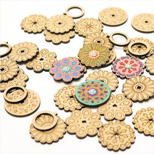 팬시우드 전통문양 반지(4개1세트)