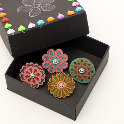 팬시우드 전통문양 반지(4개1세트)